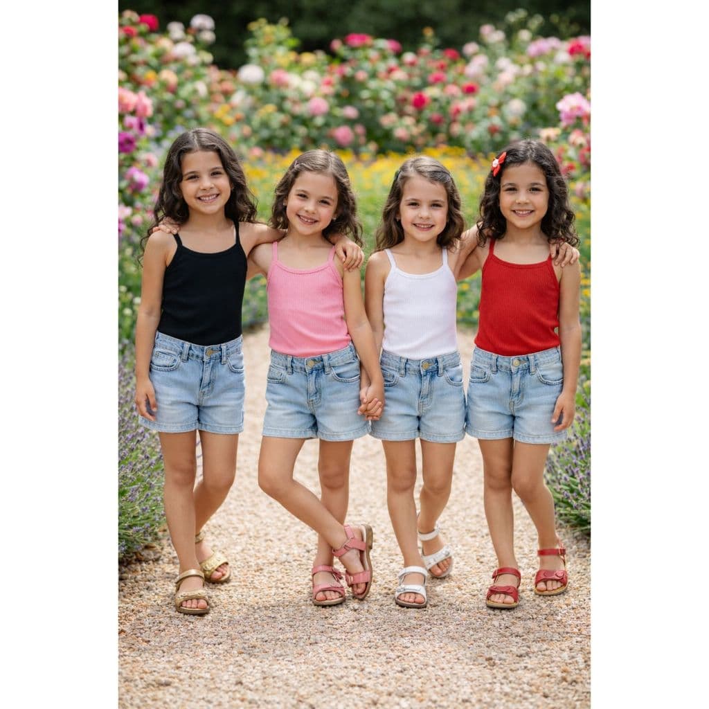 Regata Alça Canelada Infantil Feminina