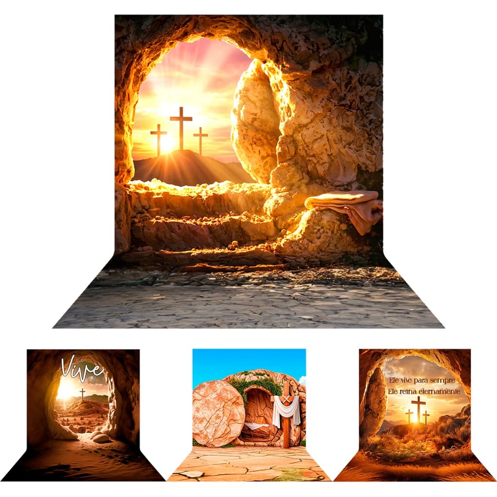 Fundo Fotográfico Em Tecido Páscoa Religiosa Newborno Painel Para Fotos 1,5 x 2,2 Mt