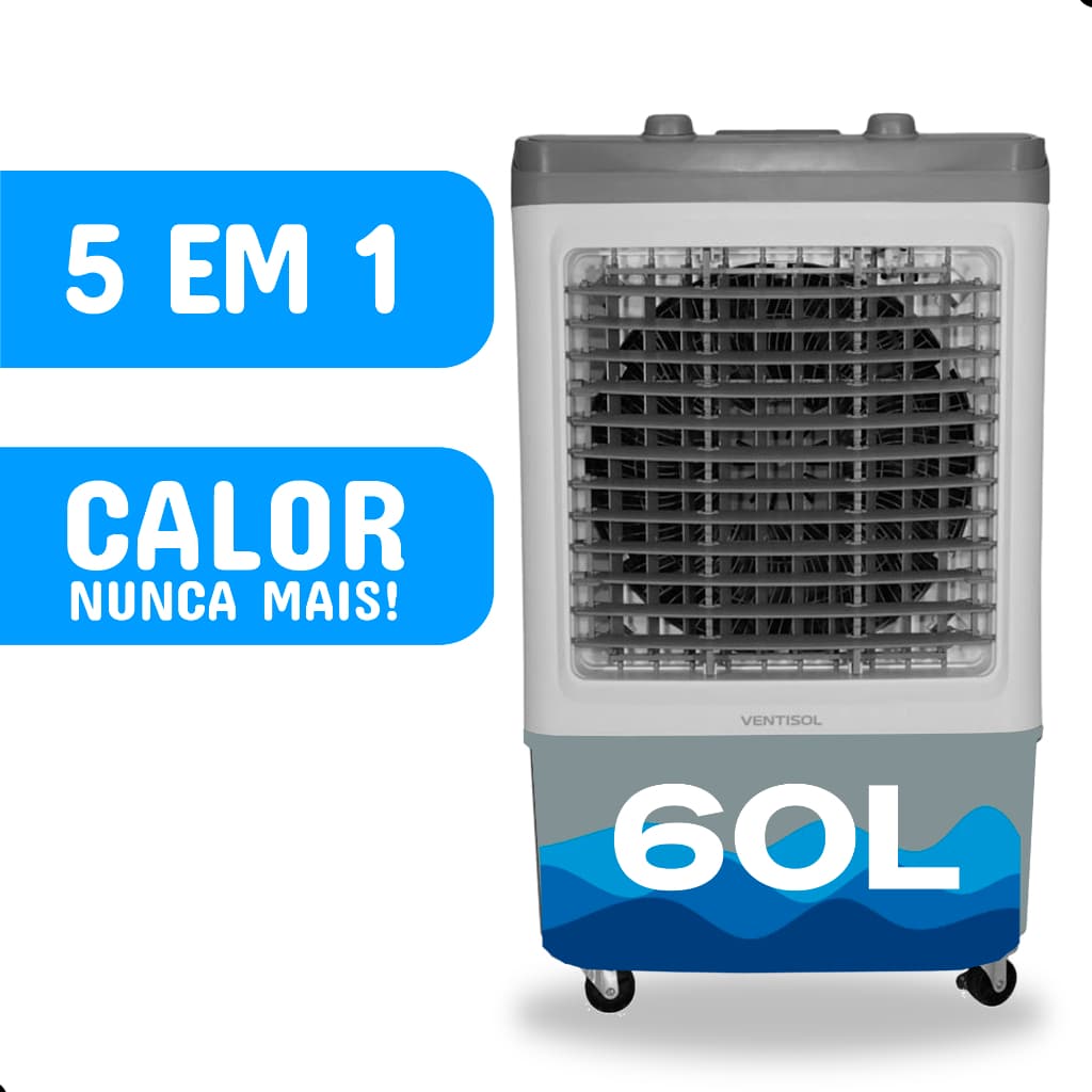 Climatizador 60 Litros Ar Frio Ventisol Portatil 110v / 220v Umidificador Grande