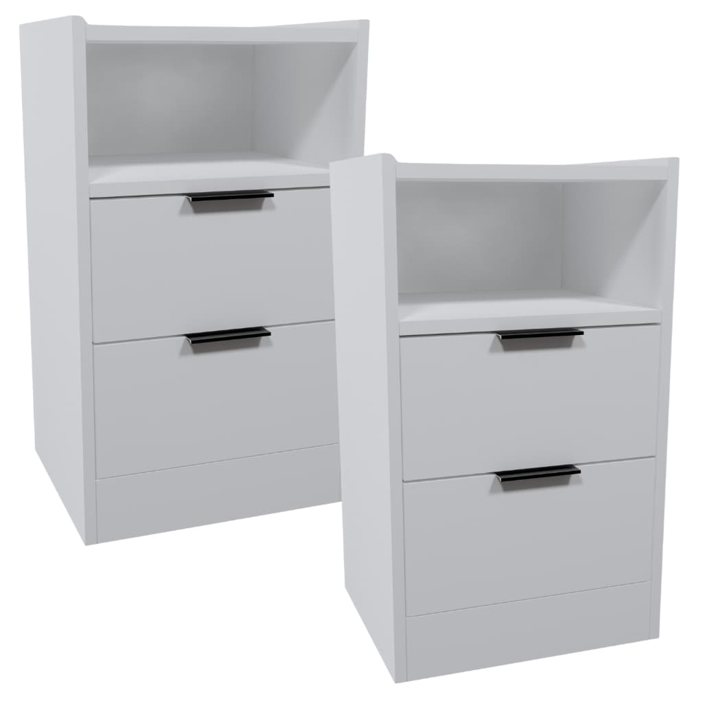 Kit Mesa De Cabeceira VOXA Móveis Mdf 60x30cm 2 Uni. Branco Com Fundo