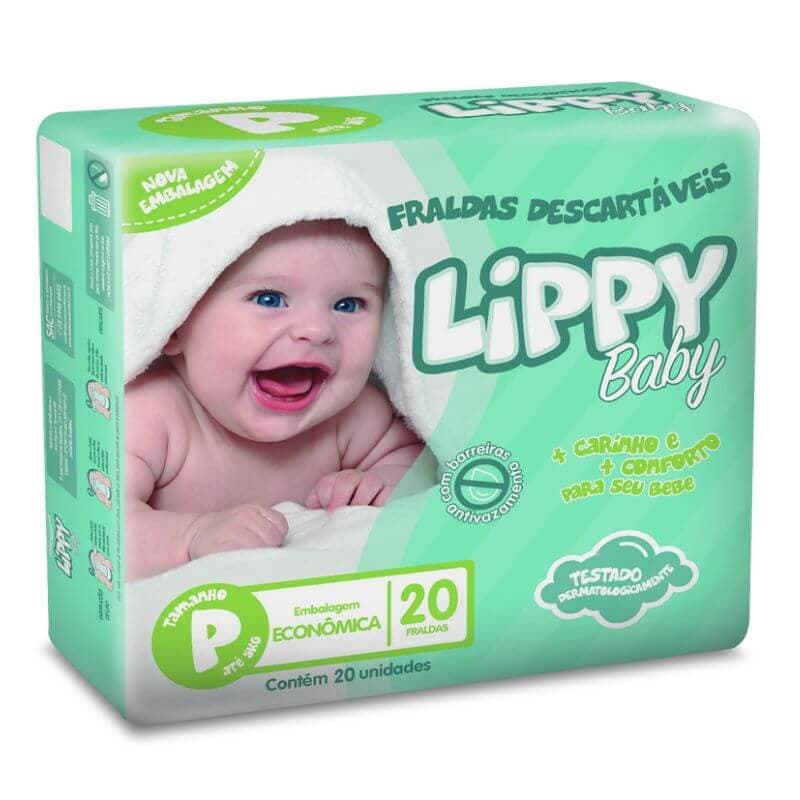 FRALDA INFANTIL PACOTE COM 20 TIRAS LIPPY BABY - P