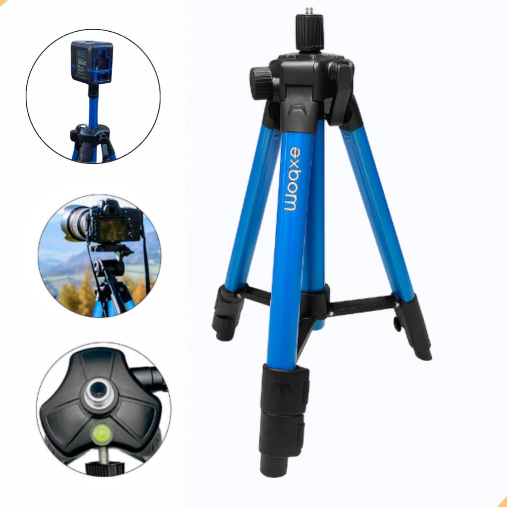 Tripé Para Nível Laser Reforçado Profissional  1/4 E 5/8 Exbom