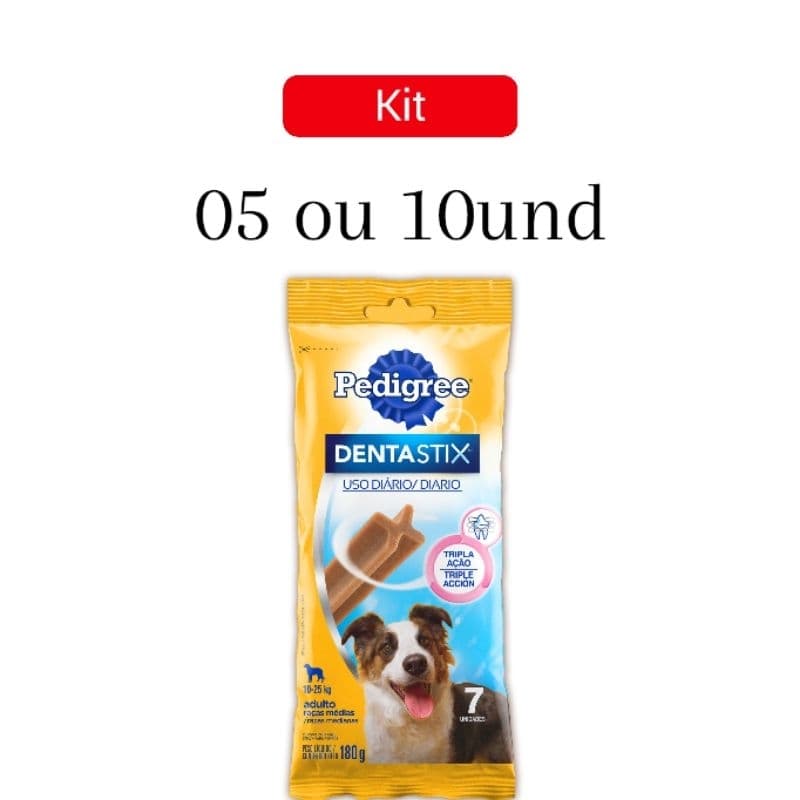 DENTASTIX 180g petisco PEDIGREE sabor carne Racas Media 05 ou 10 und