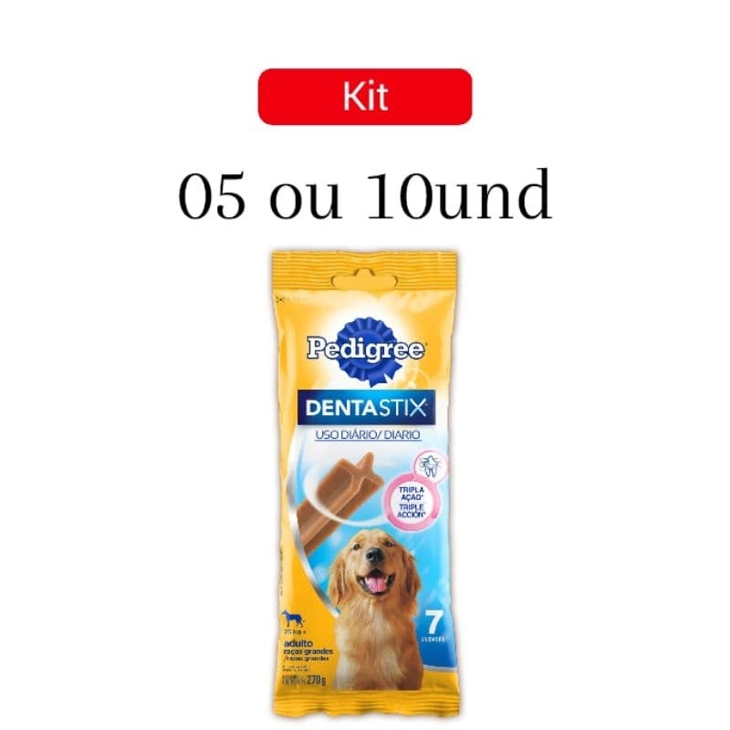 DENTASTIX 270g petisco PEDIGREE sabor carne Racas Grande 05 ou 10 und