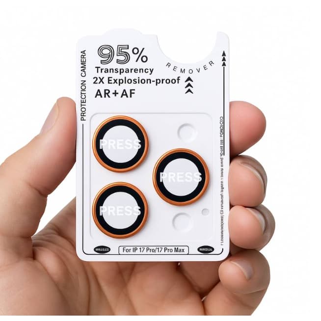 Película De Câmera Traseira Para iPhone Titânio Pro Com Aplicador Cosmic Laranja