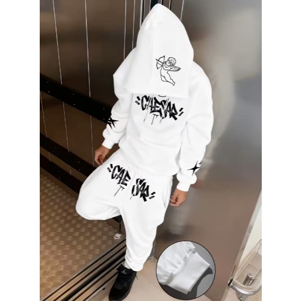 Conjunto 2 peças | Moletom e calça Estampas Anjo Cupido Streetwear