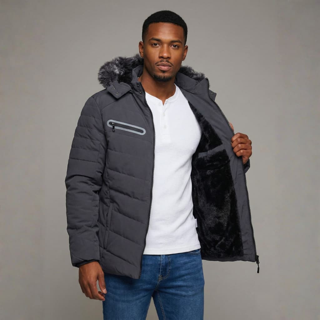 Jaqueta Bobojaco Masculino Peluciado com Capuz Removível