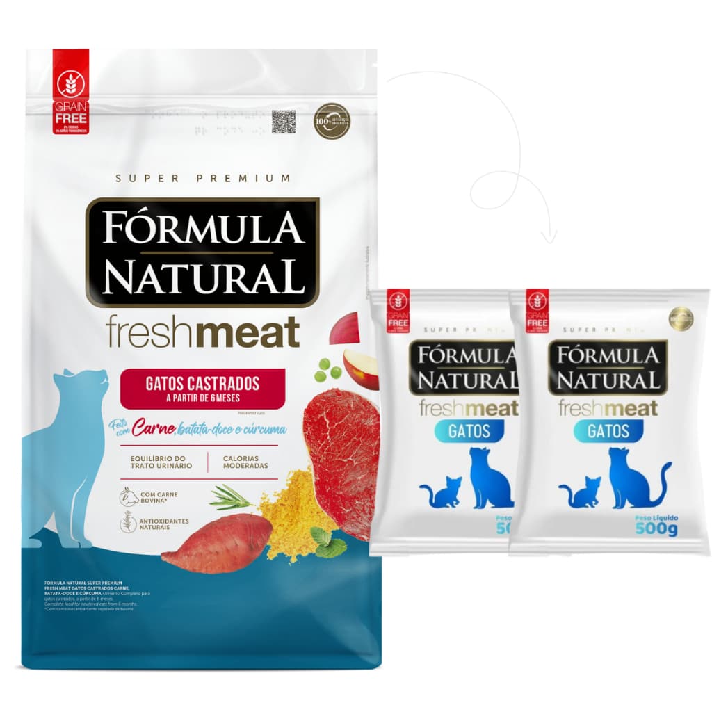 Formula Natural Fresh Meat Ração Para Gatos Castrados carne Pct Fracionado