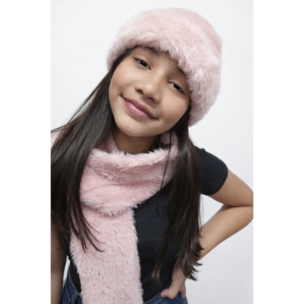 Kit Touca e Cachecol Pelúcia Infantil