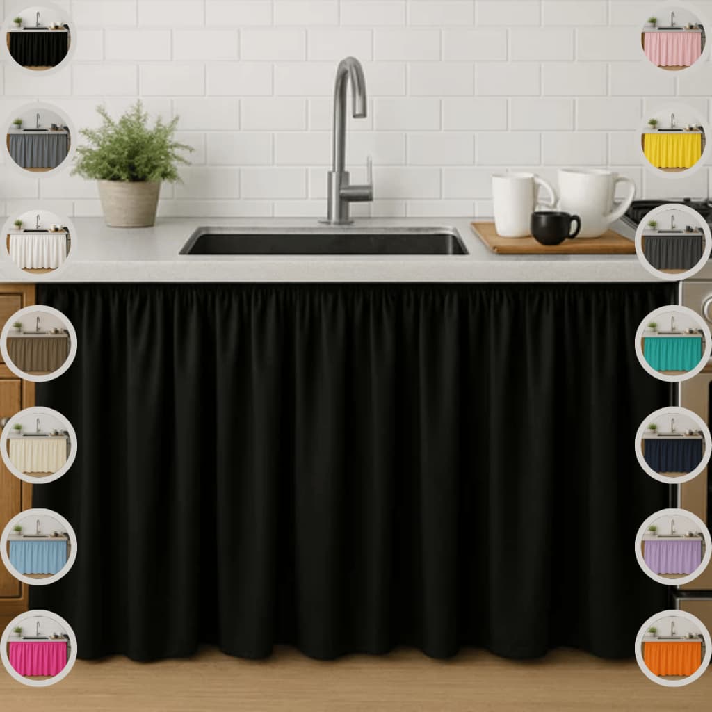 Cortina Pia Cozinha Elegance Balcão Tanque 1,40 Metros Por 80 Cm De Altura Oxford Cores Exclusivas