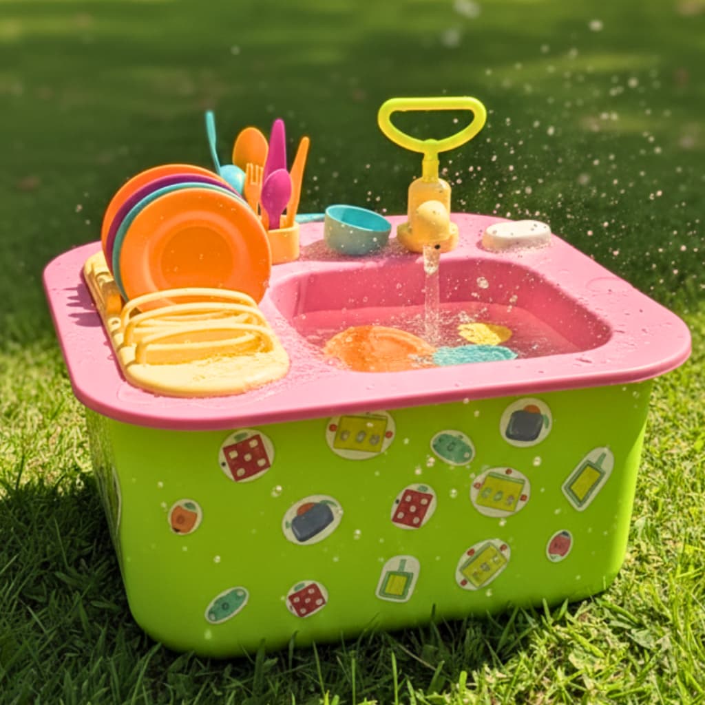 Pia De Cozinha Infantil Sai Agua Brinquedo Acqua Brink 22 Acessórios Entrega Rápida Promoção!!