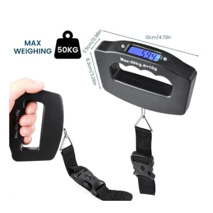Balança Digital De Mão Mala, Bolsa de Viagem 50 Kg Bagagem Preto STC03