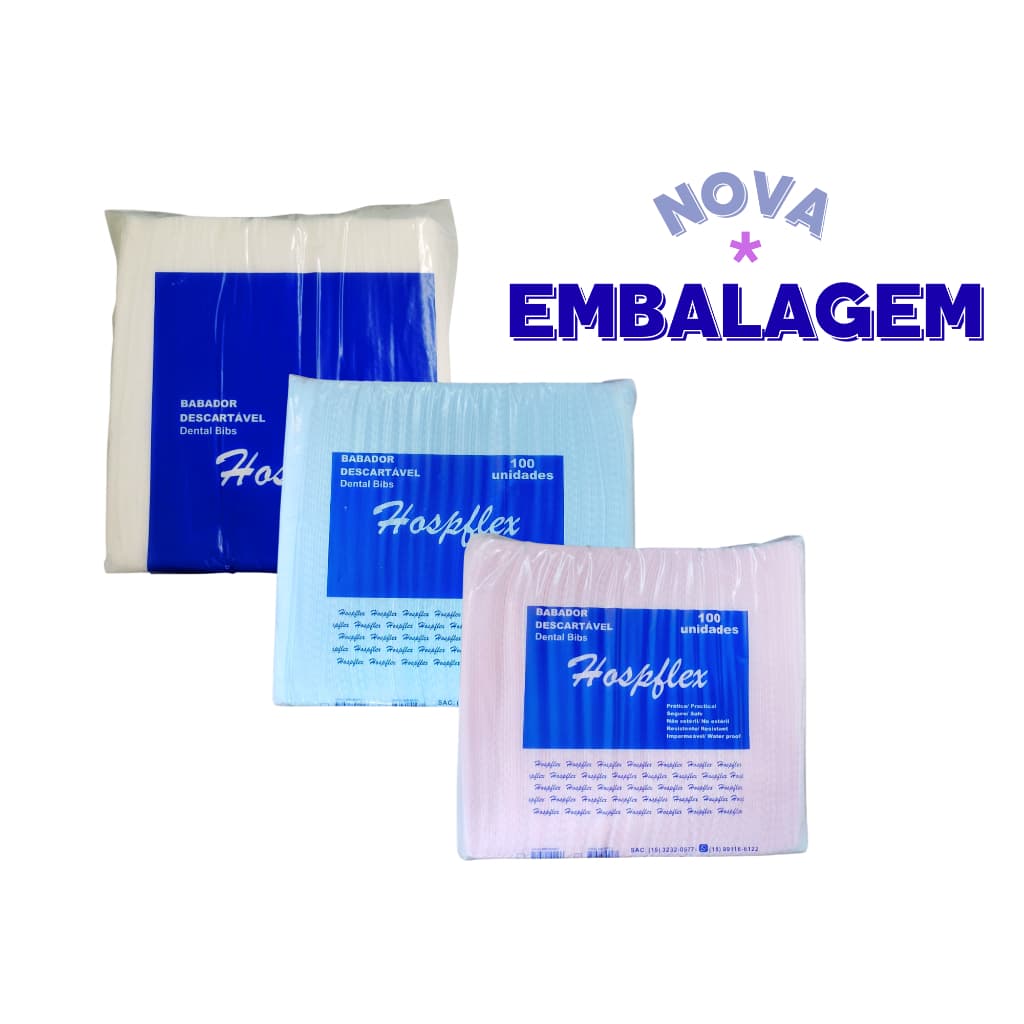 Babador Descartável Impermeável Mais Absorção Odontológico 33x47- Pct 100 unid. cada