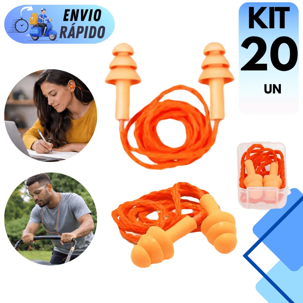 KIT 10 A 20 PROTETORES DE OUVIDO PROTECT AURICULAR PLUG SILICONE CONTRA SONS E RUIDOS ALTOS