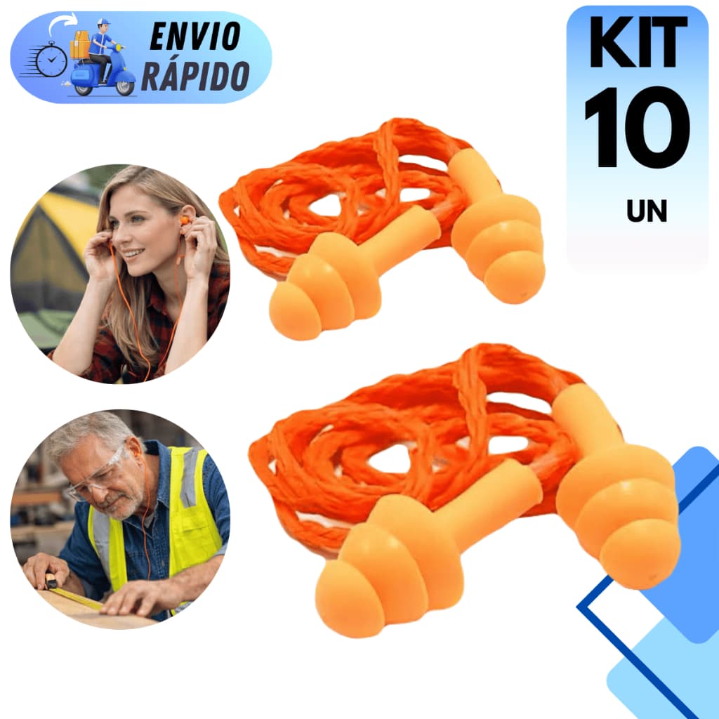 KIT 5 A 10 PROTETOR DE OUVIDO PROTECT AURICULAR PLUG SILICONE CONTRA SONS E RUIDOS ALTOS PARA DORMIR