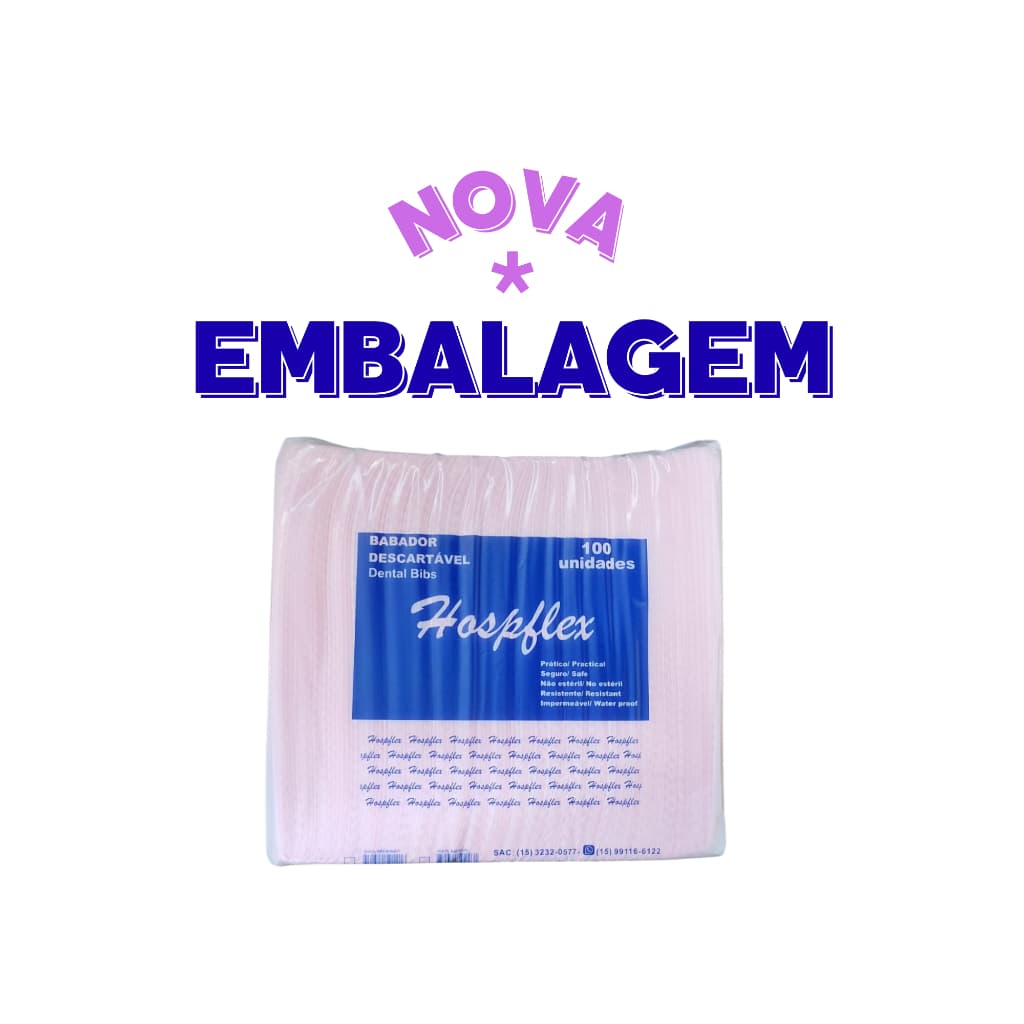 Babador Descartavel Rosa Mais Absorção Babador Odontologico Impermeável 33x45- Pct 100 unid. cada