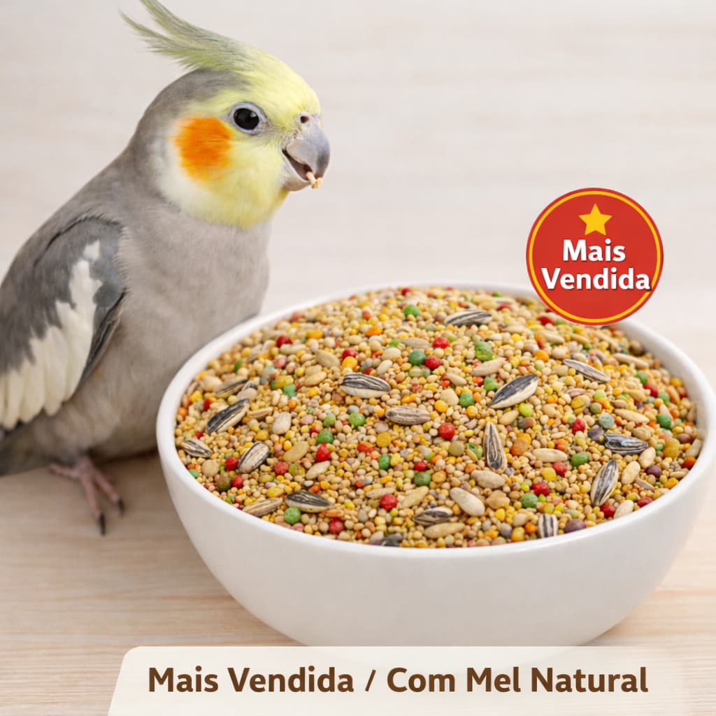 Ração Calopsita Premium 1kg com Mel