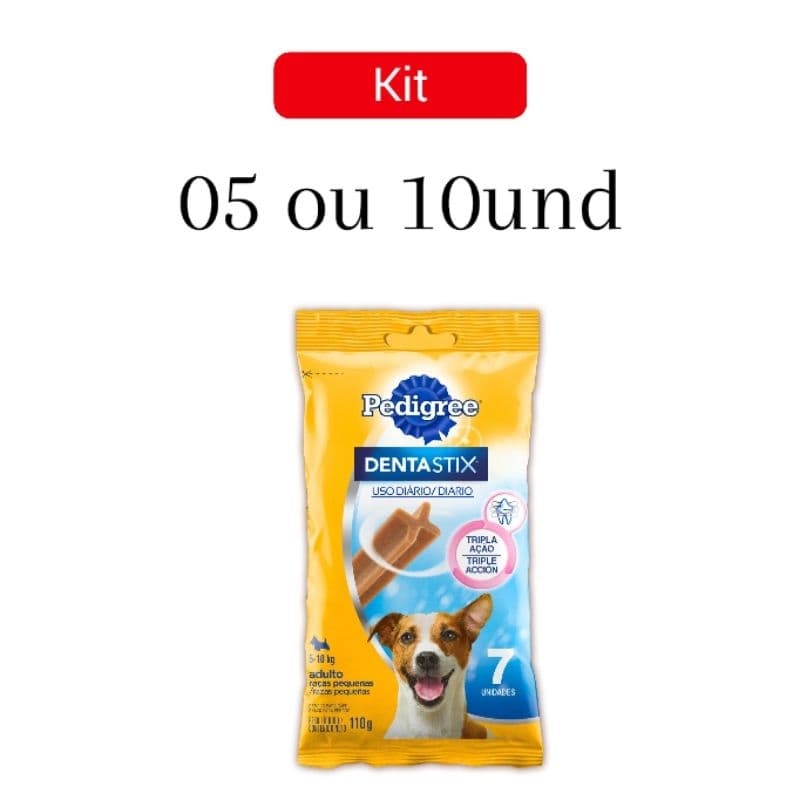 DENTASTIX 110g petisco PEDIGREE sabor carne Racas Pequena kit 05 ou 10 und