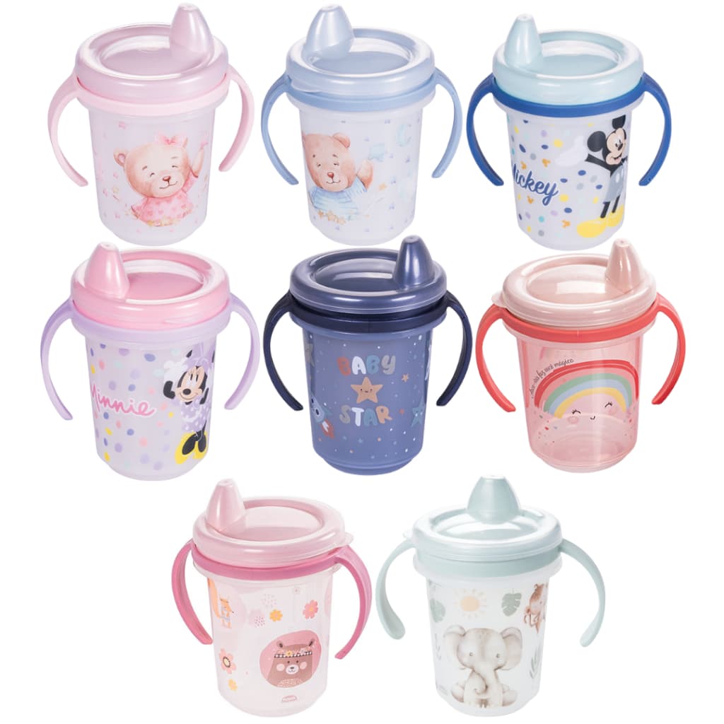 Copo Caneca Trio de Treinamento Infantil 330ml Com Tampa e Alça Removível Plasútil