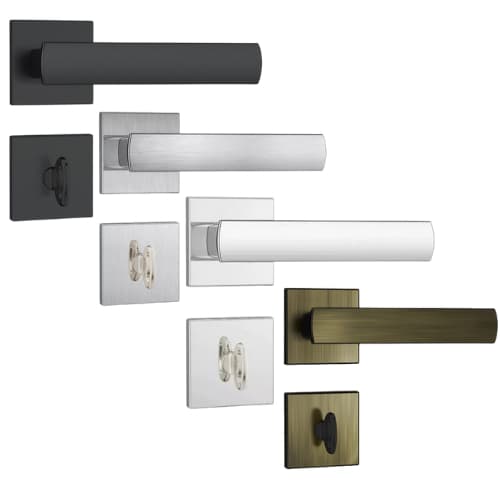 Fechadura Banheiro 823/35 Roseta Quadrada Stam Maquina 40mm Preto Fosco Cromado Aço Escovado Antique Bwc Lavabo