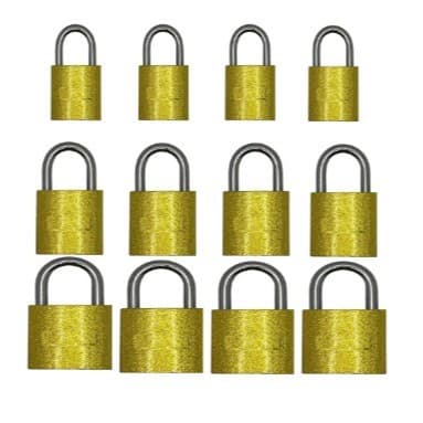 Cadeado Force Cartela Com  30-40-50mm E 3 Chaves Cor Dourado