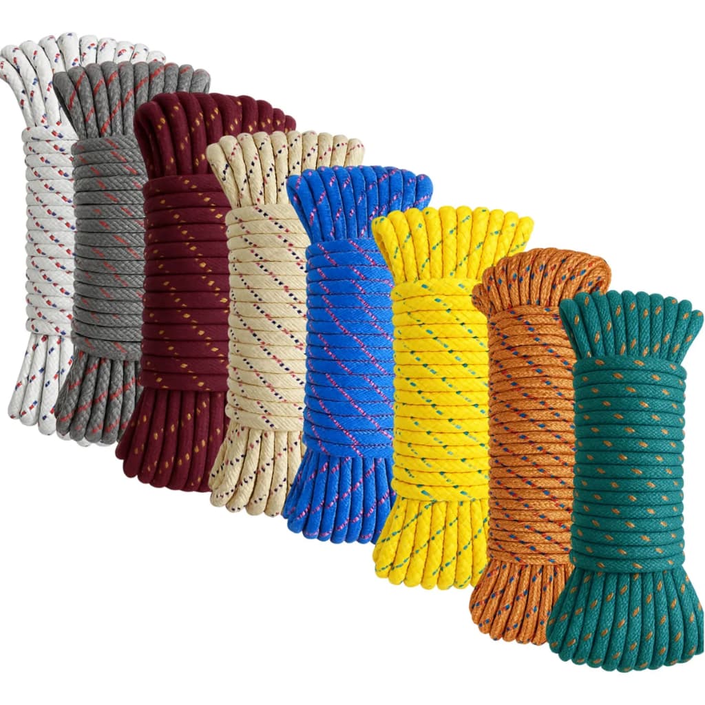Corda de Poliéster 4mm x 30m Resistente para Cargas, Camping, Varal, Artesanato – Várias Cores
