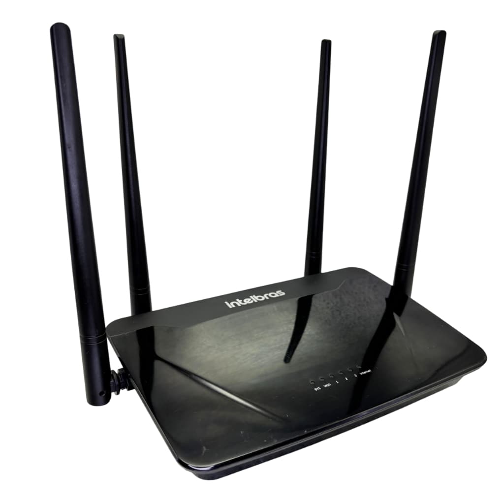 Lote Roteador Lan Fast Intelbras RF1200 Wifi Fast 1200Mbps Dual Band 4 antenas Preto Com Fonte