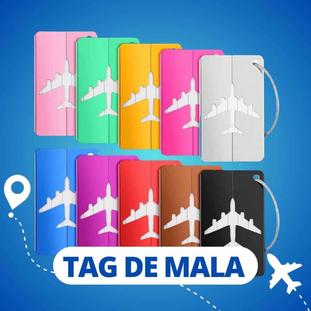 Tag Colorida Para Mala Viagem Etiqueta Resistente Segura C/ Cabo De Aço - Escolha Seu Kit