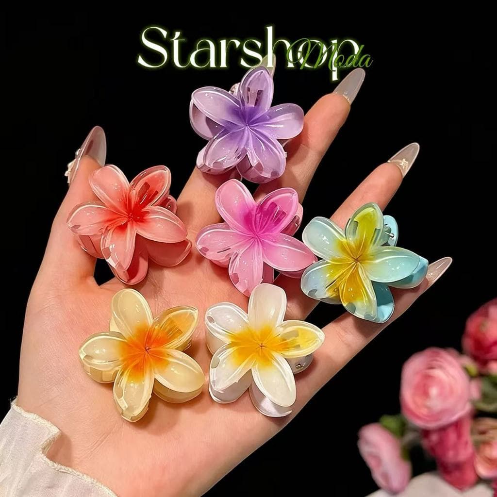 Kit 3-12 Pcs Presilha Piranha Flor De Cabelo Mini Pequeno Acrilico 4cm Verão Aestheric Grampo Summer Praia