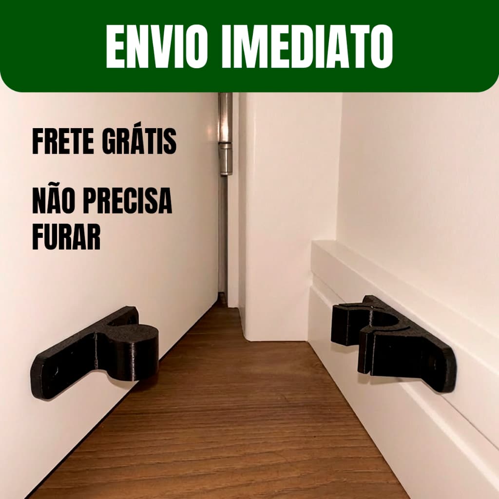 Prendedor Batedor Trava Fixador Porta Super Forte Adesivo Dupla Face