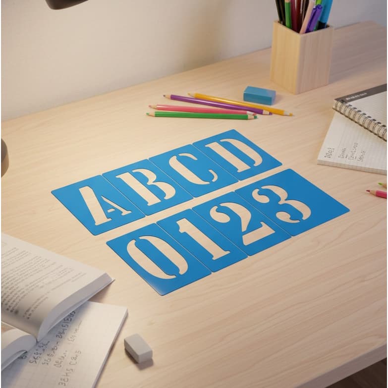 Regua / Molde Letras Número Vazado - Cartazes - 36 Peças