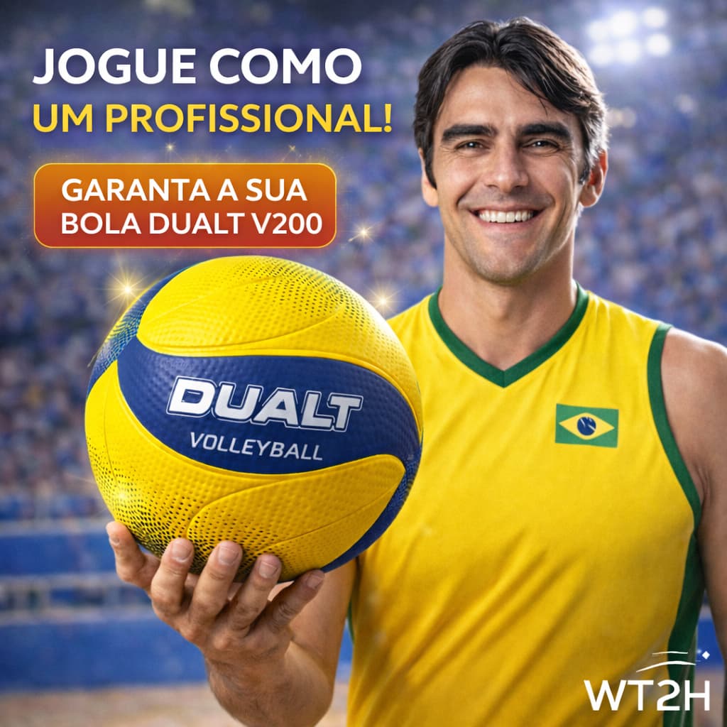 Bola de Vôlei Amarela Dual Vp200 Quadra Praia Profissional Oficial