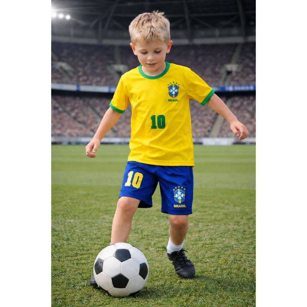 Conjunto do Brasil Intantil Camisa + Short Copa do Mundo