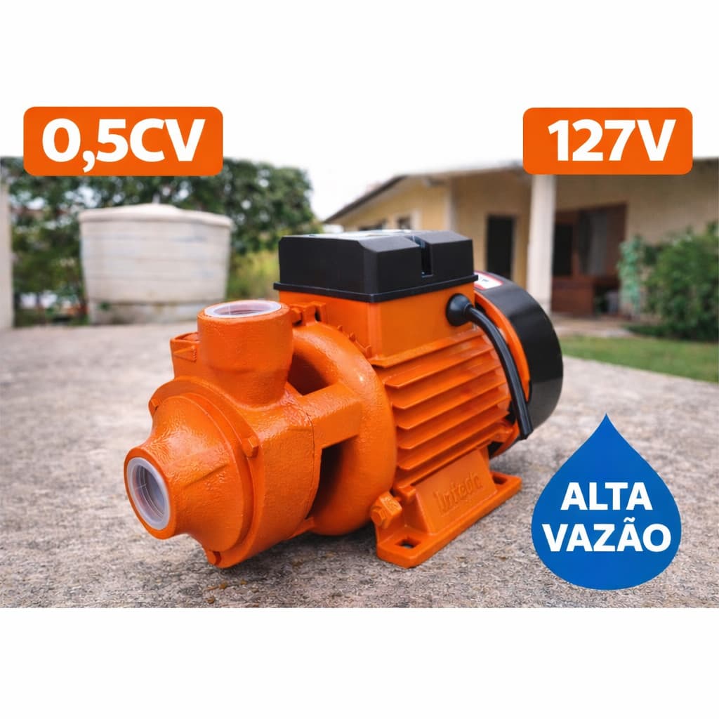 Bomba Água Periférica | 1/2CV 127V 40l/m| Alta Vazão e Pressão