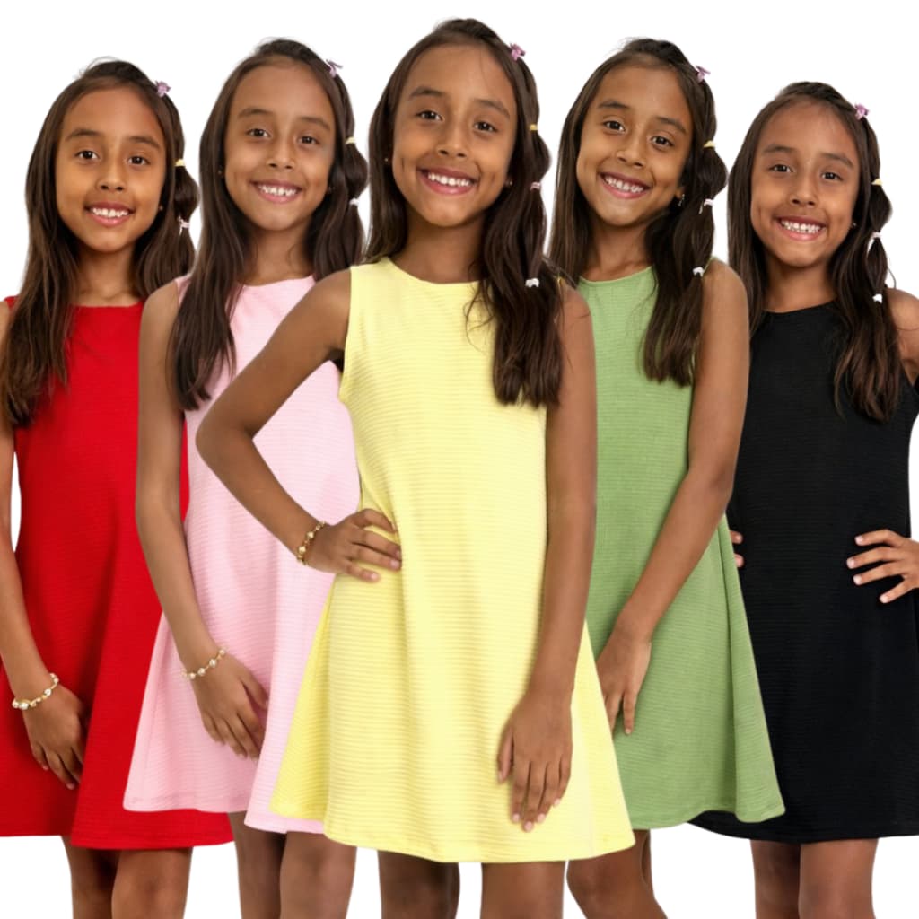 Kit 3 ou 1 Peça Vestido Infantil Juvenil Menina Midi Festa