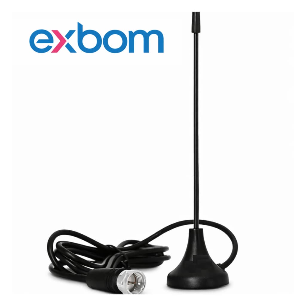 Antena digital mini portatil VHF, UHF, HDTV e FM - EXBOM