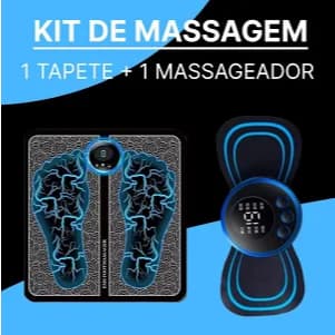 Kit Massagem Tapete Massageador Elétrico Alívio Dor Pés