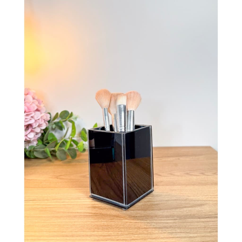 Porta Treco, porta pincéis, porta caneca, porta escovas de dentes Efeito Mármore em Vidro 7x7x10cm