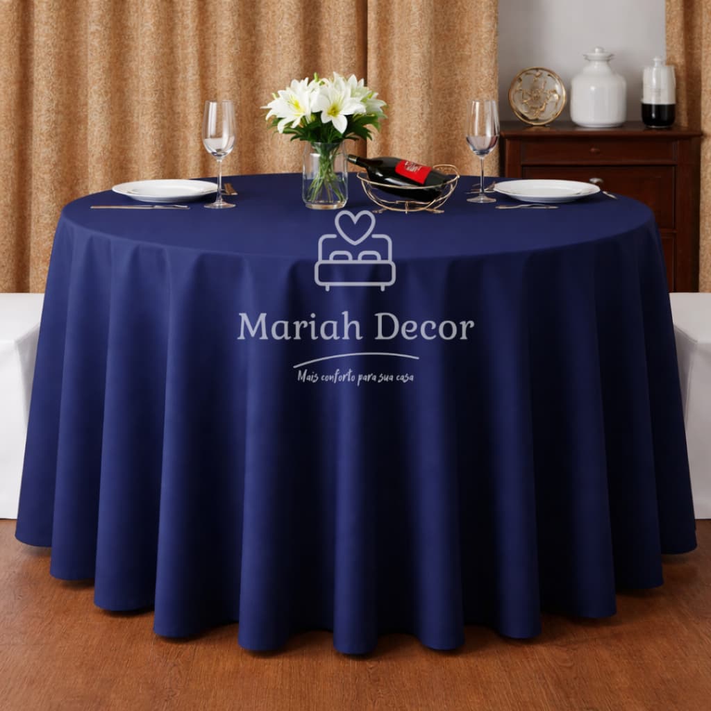 Toalha de Mesa Oxford Redonda 1,40m Diâmetro Lisa Decoração Sala Cozinha Festa Buffet