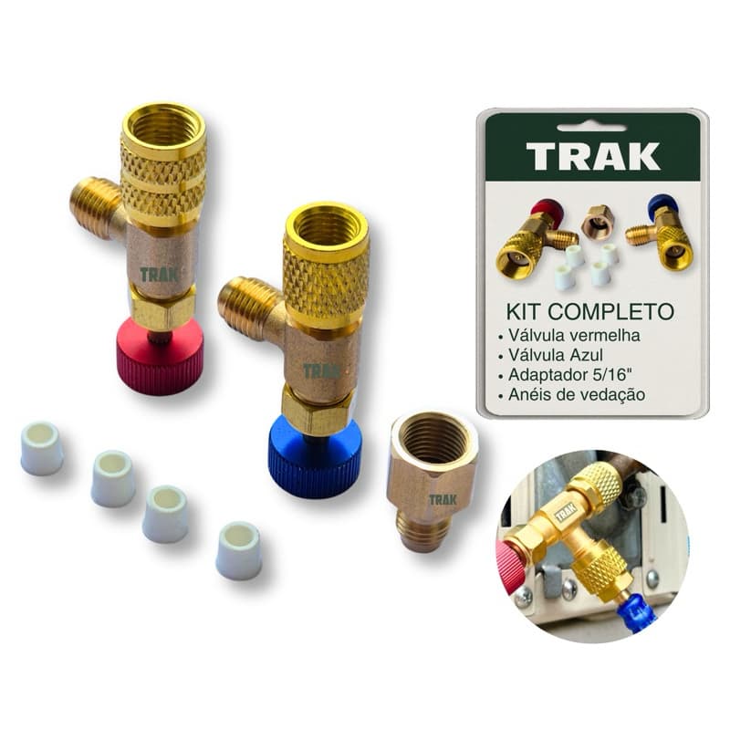 Kit 2 Peças Válvula Acionadora Controle Fluido Ar Condicionado R22 R32