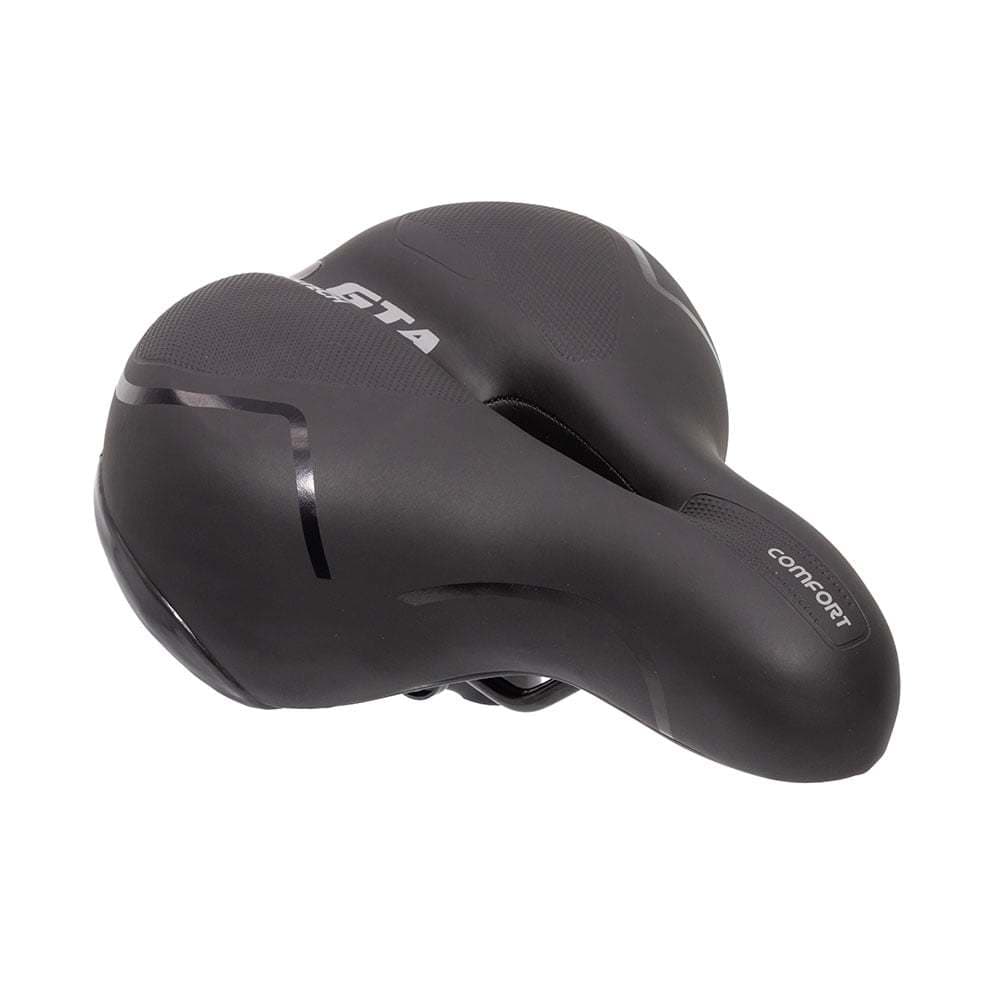 Banco Selim Gel 2 Molas GTA Largo Com Fita Refletiva Segurança Bicicleta Bike Mtb Preto Confortável