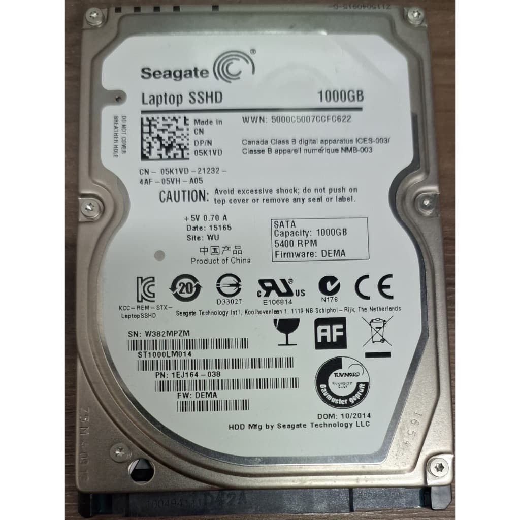 Hard Disk Seagate 1Tb para notebook - PS2 PS3 PS4 PS5 XBOX DVR