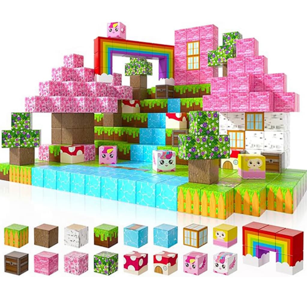 Blocos Magnéticos de Montar Infantil Brinquedo de Construção Educativo 100 Peças