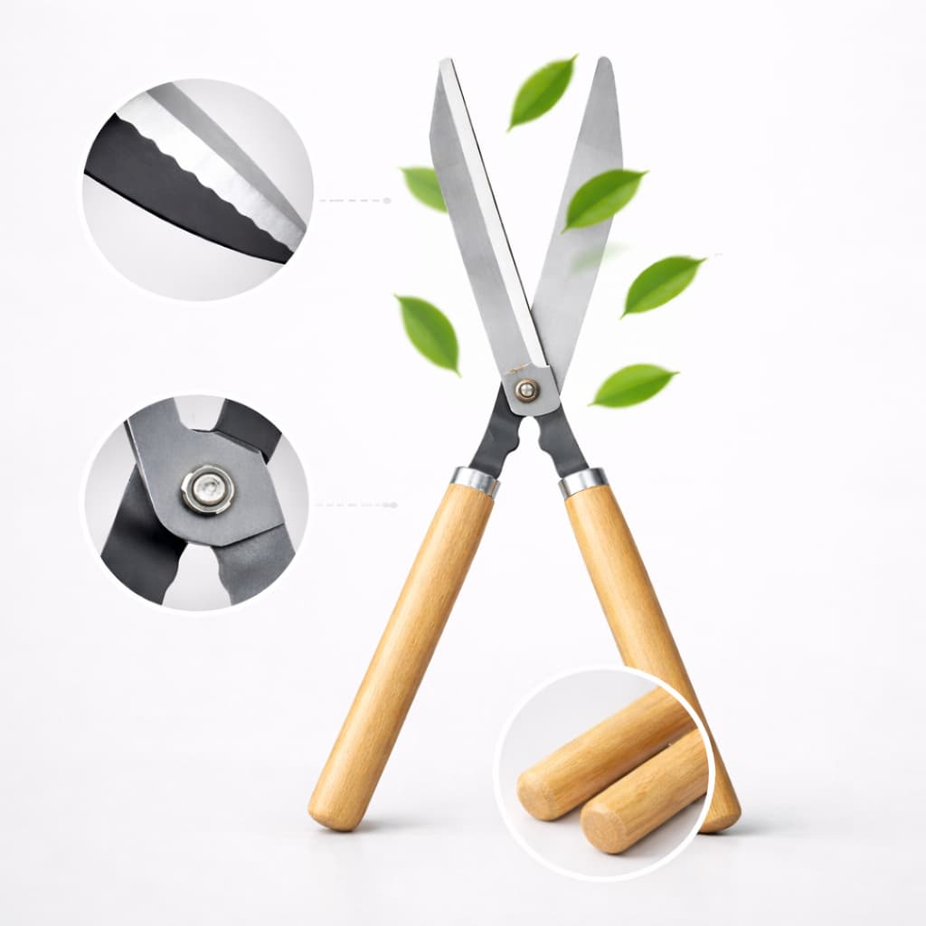 Tesoura Grama Jardim Cerca Viva Cabo Madeira Tesourão Poda Galhos folha Profissional Jardineiro