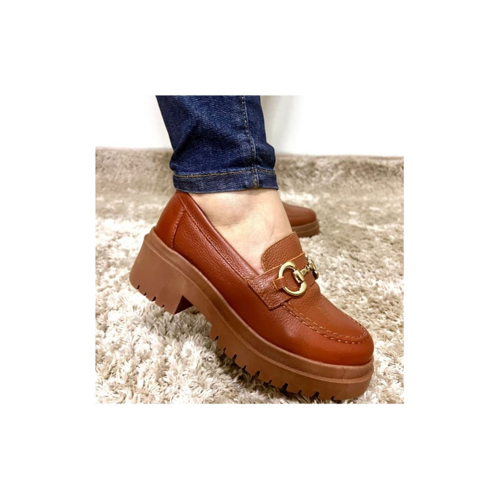 Mocassim Feminino Em Couro Legitimo Robusto Leve Confortavel