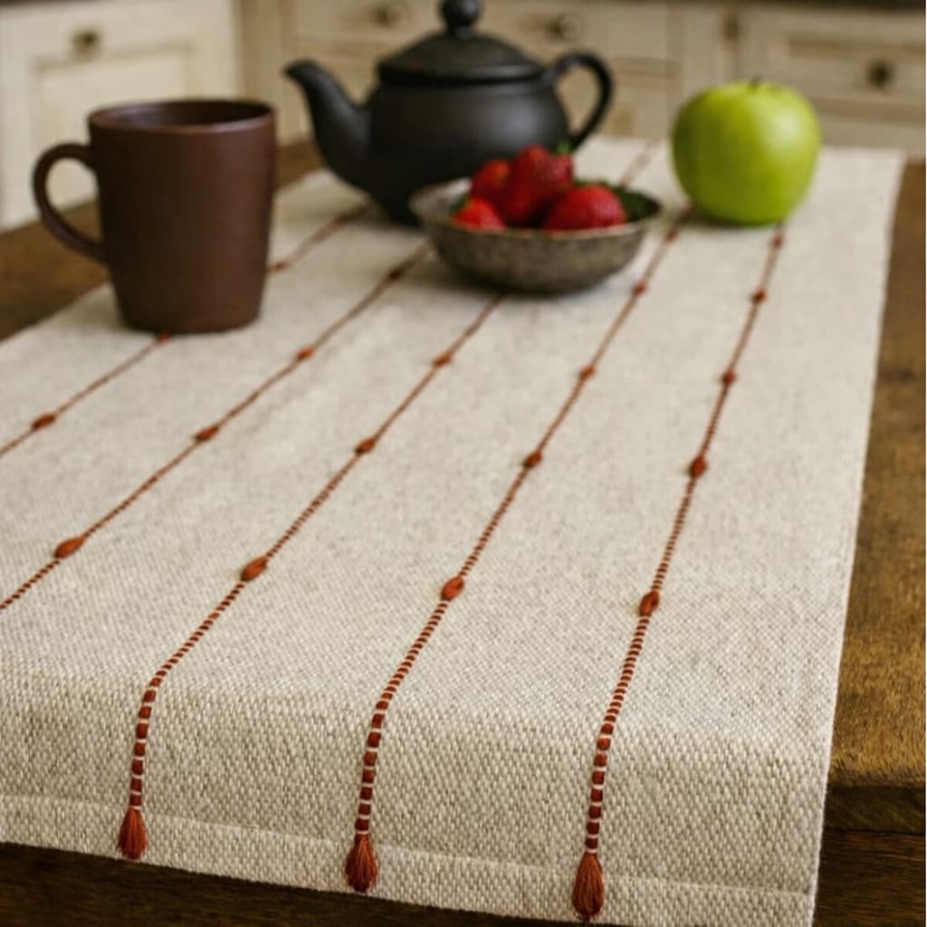 Caminho de Mesa 50cm (Mais Largo que o Padrão) | Artesanal Algodão | Vários Tamanhos | Mesa Posta e Decoração Elegante