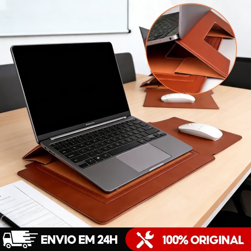 Bolsa Multiuso Para Macbook air M2 13,3-16 Polegadas Capa De Couro PU Com,Suporte De Mouse Pad