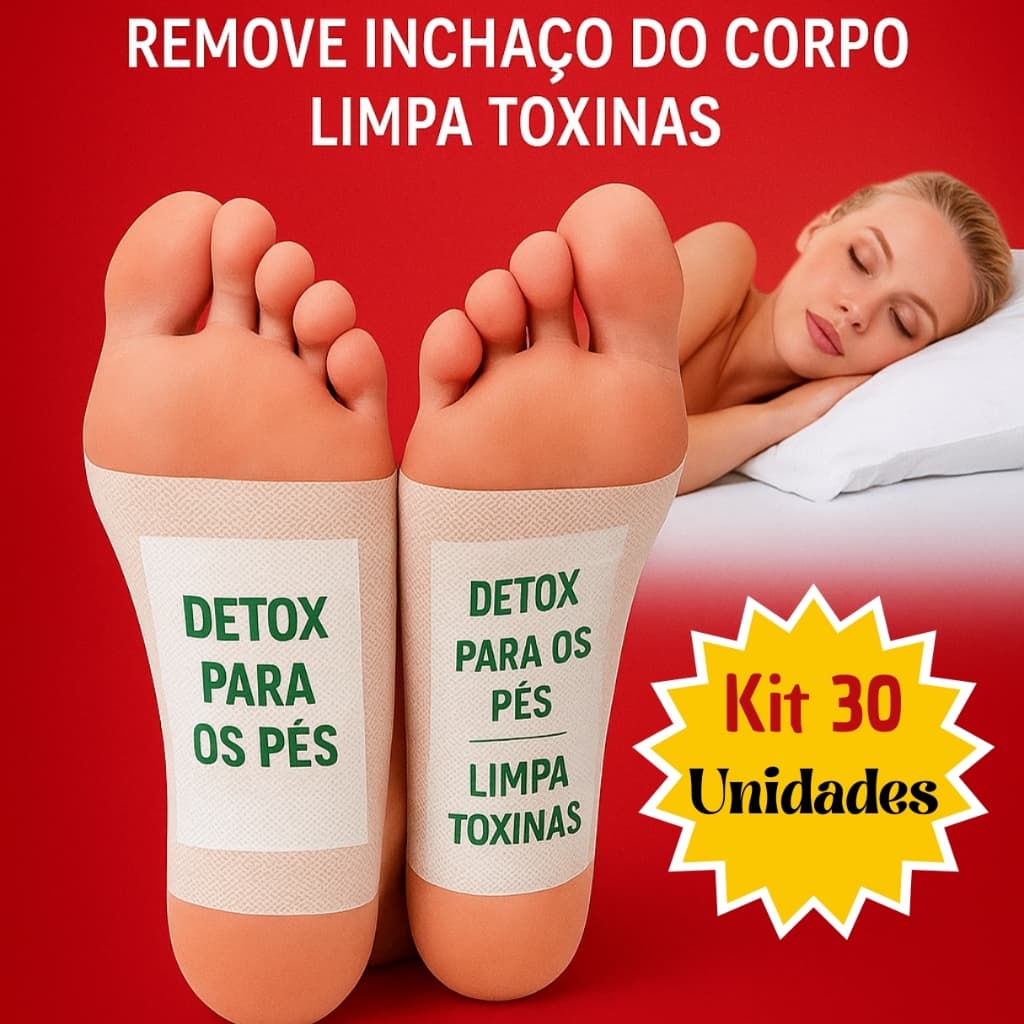 Kit 30 Detox Para os Pés Natural – Eliminação de Toxinas e Bem Estar Saúde, Sono Melhor e Energia
