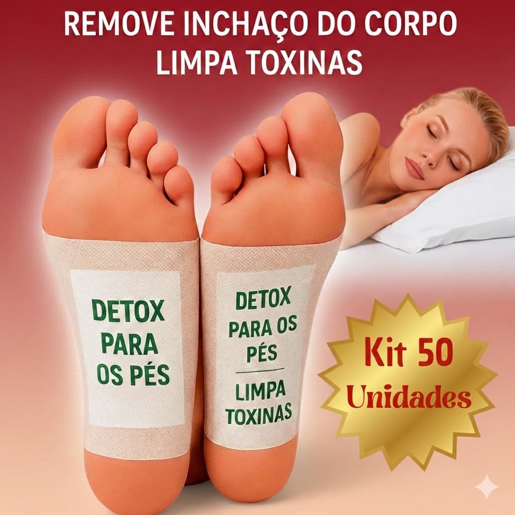 50 UND SALOMPAS Para os Pés Elimina Impurezas Alívio Relaxamento - Adesivo Remove Toxinas e Inchaço