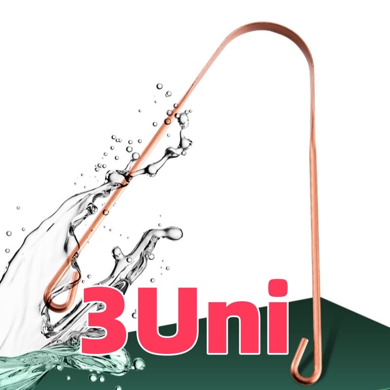 3 Uni Raspador Língua 100% Cobre Puro Higienizador Para Raspagem Lingual Higiene Saúde Bucal